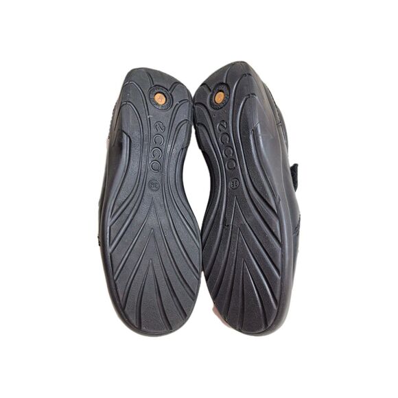Ecco Black Leather With Velcro Strap Casual Comfort Shoes Womens Shoe Size 7.5 W - Picture 5 of 7